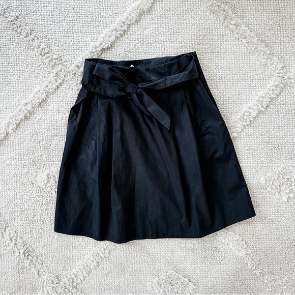 Jcrew Black Skirt with Tie Front - Size 2 - Picture 1 of 2